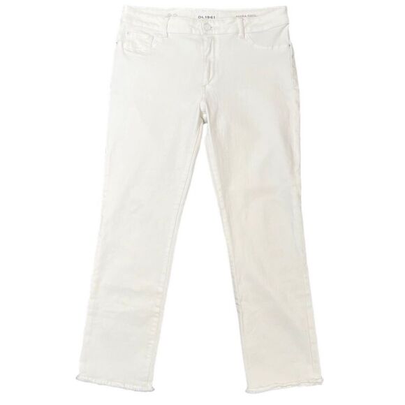 DL1961 Mara Straight Mid-Rise Instasculpt Ankle Jeans White Size 14/32 - Picture 4 of 15